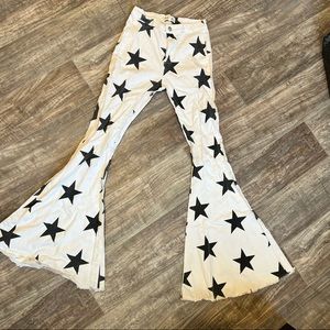 Peach Love White and Black Star jeans